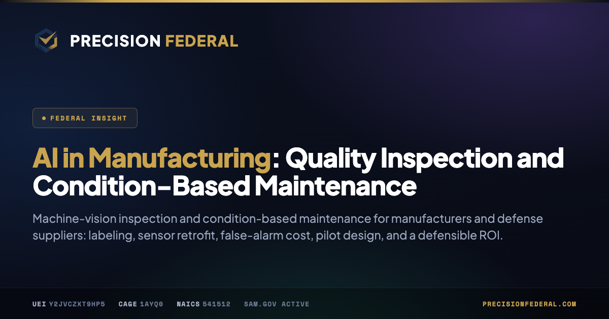 AI in Manufacturing: Quality Inspection and Condition-Based Maintenance