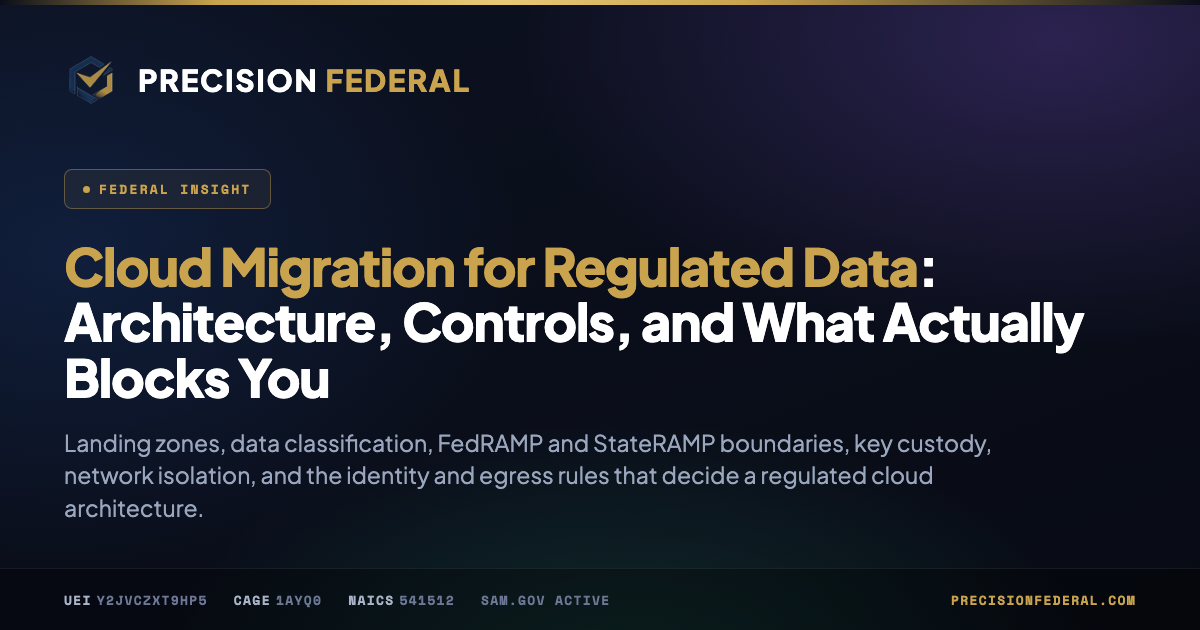 Cloud Migration for Regulated Data: Architecture, Controls, and What Actually Blocks You
