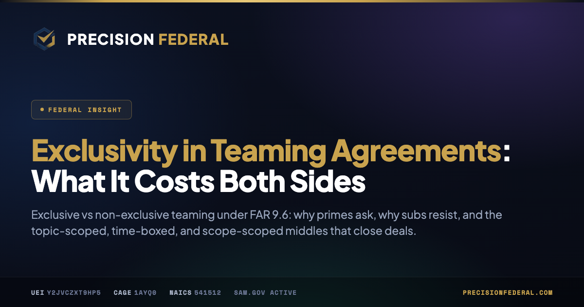 Exclusivity in Teaming Agreements: What It Costs Both Sides