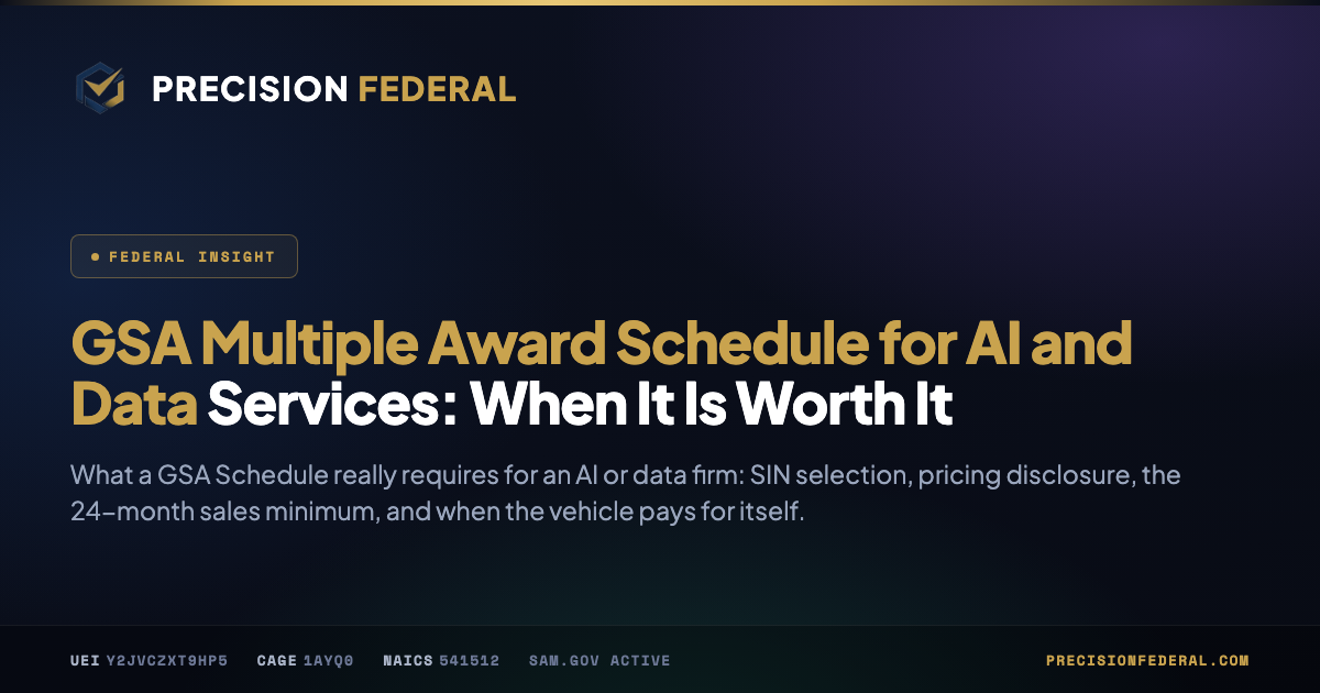 GSA Multiple Award Schedule for AI and Data Services: When It Is Worth It