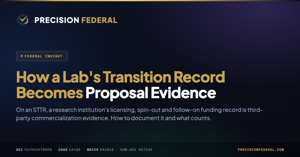 How a Lab's Transition Record Becomes Proposal Evidence