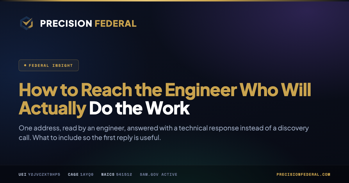 How to Reach the Engineer Who Will Actually Do the Work