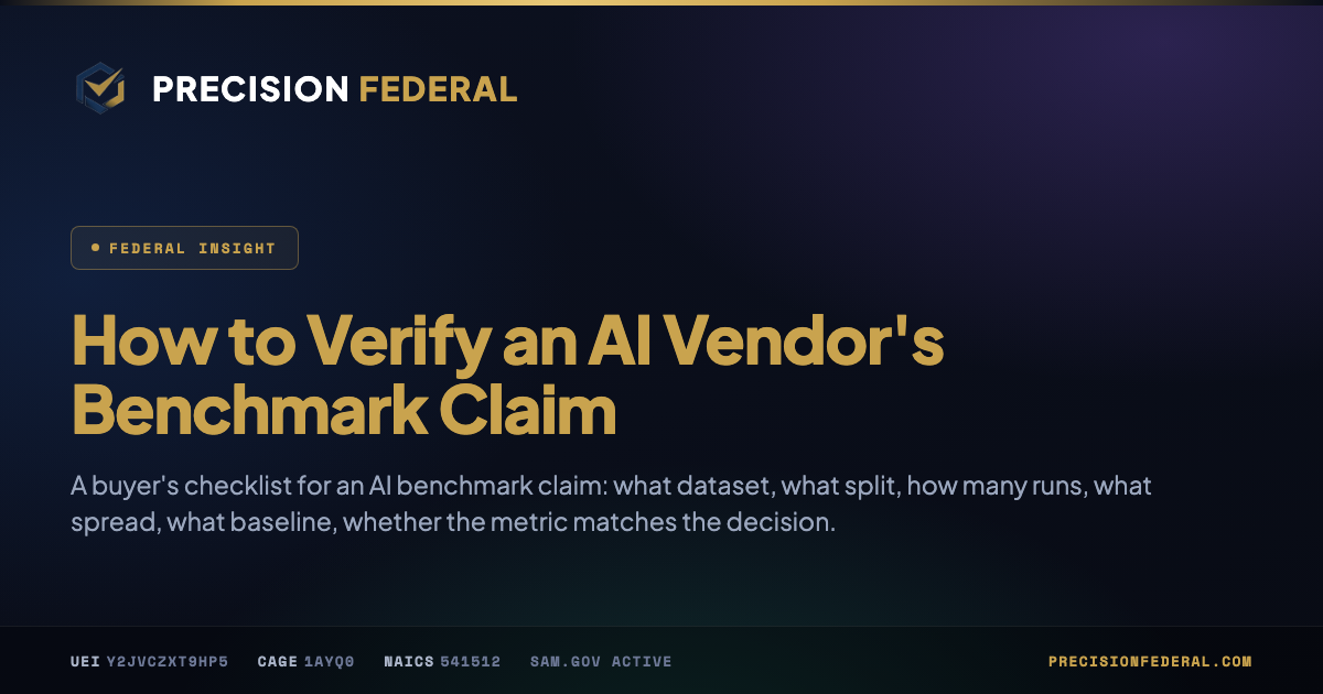 How to Verify an AI Vendor's Benchmark Claim