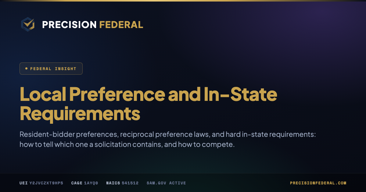 Local Preference and In-State Requirements