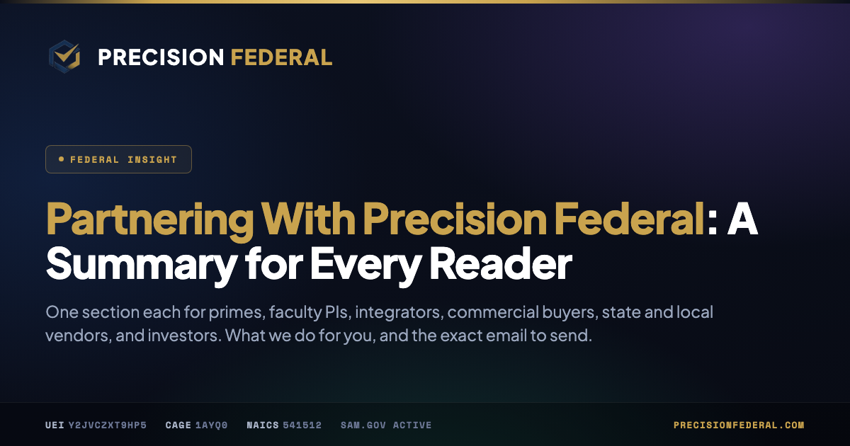 Partnering With Precision Federal: A Summary for Every Reader