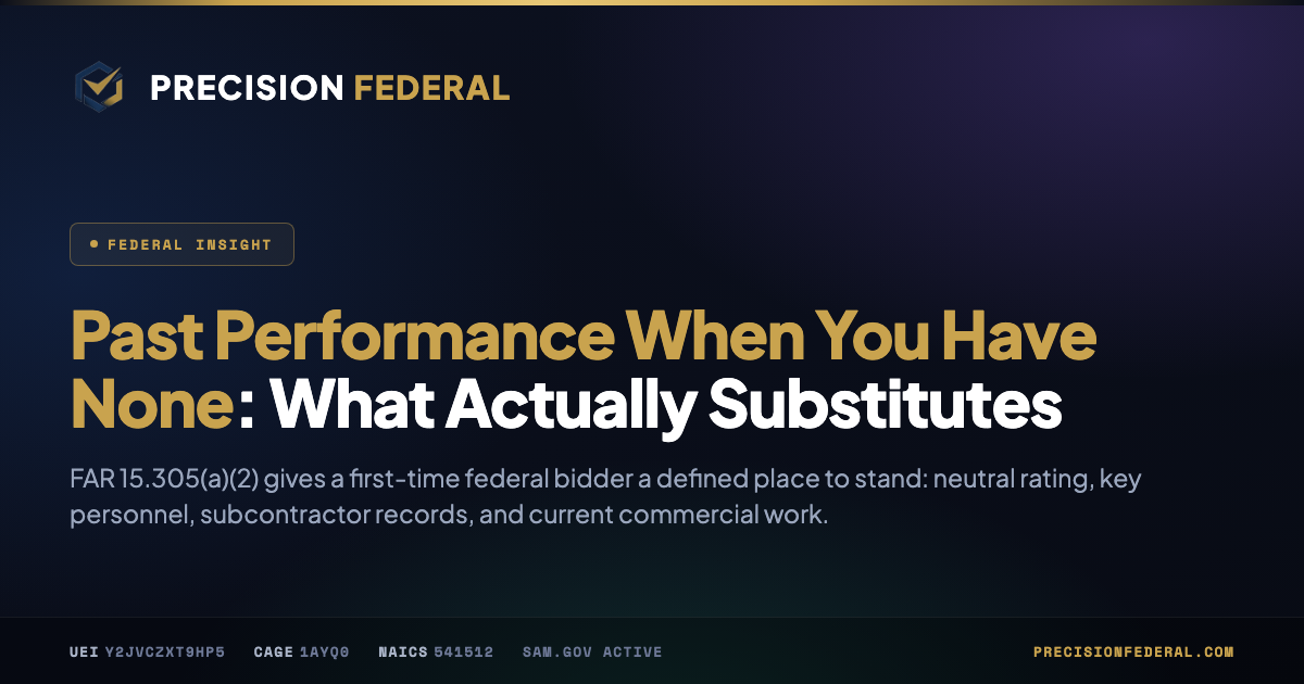 Past Performance When You Have None: What Actually Substitutes