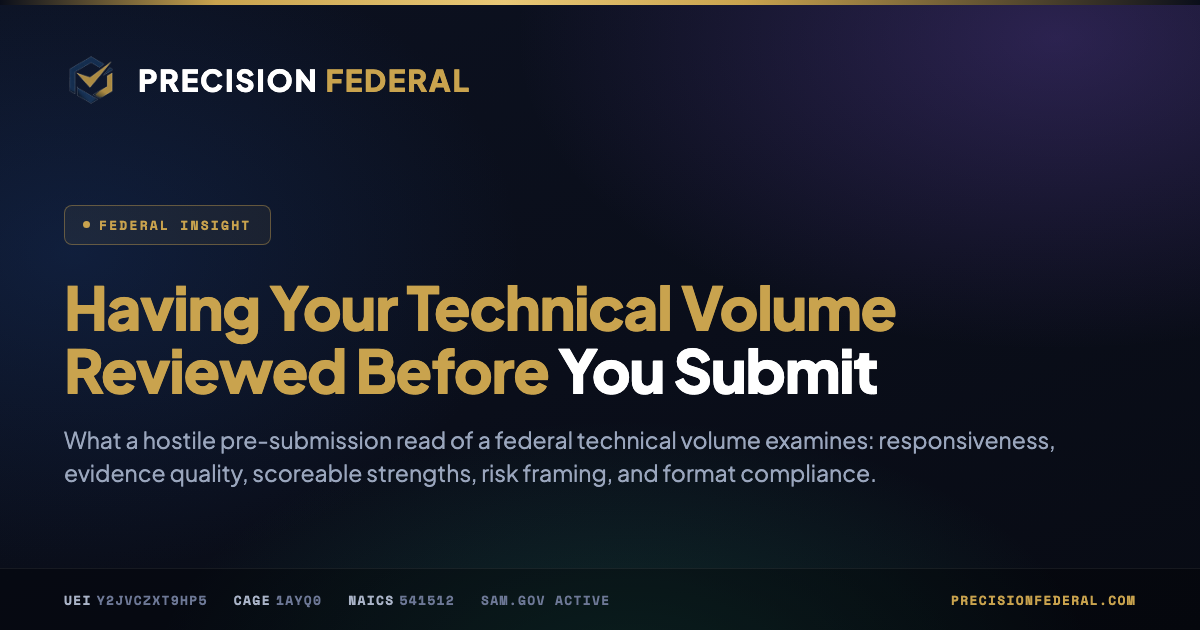 Having Your Technical Volume Reviewed Before You Submit