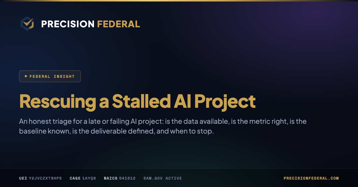 Rescuing a Stalled AI Project