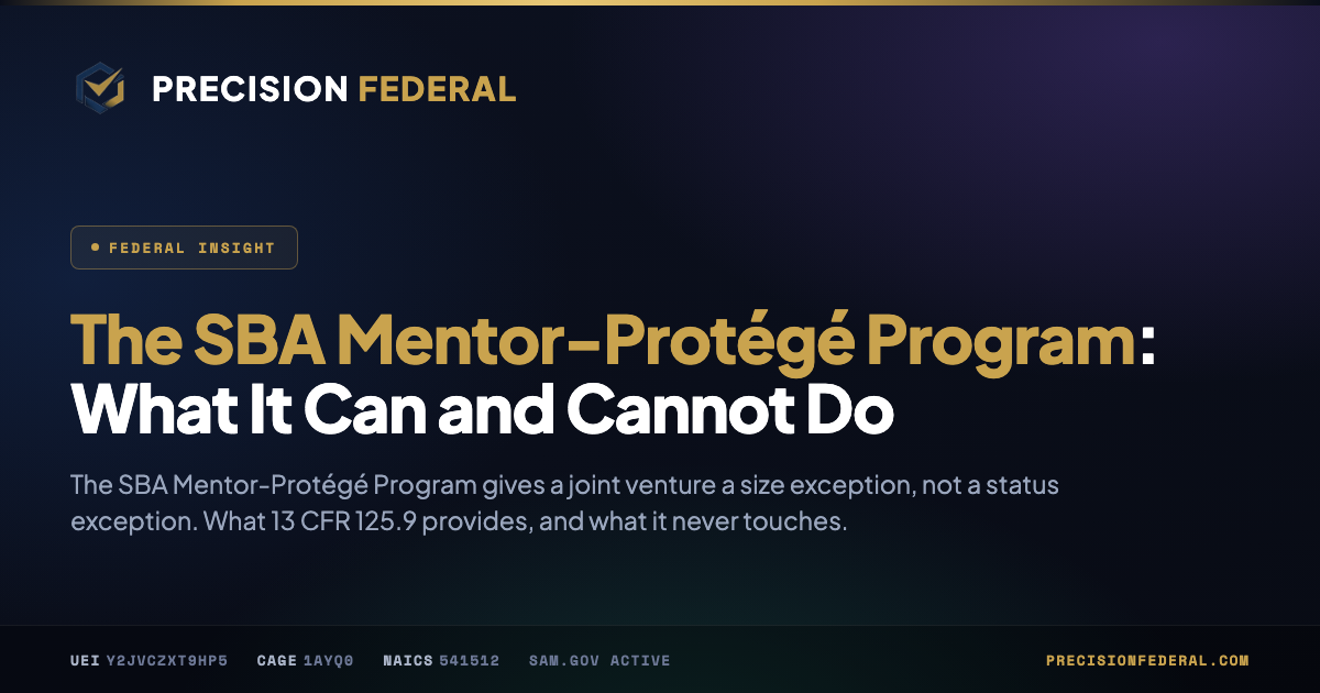 The SBA Mentor-Protégé Program: What It Can and Cannot Do