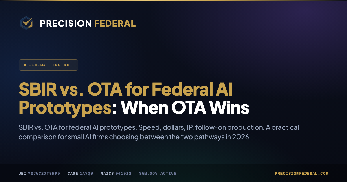SBIR vs OTA for federal AI prototypes