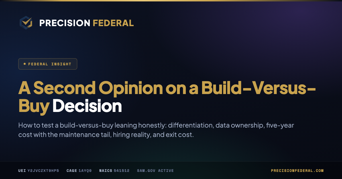 A Second Opinion on a Build-Versus-Buy Decision