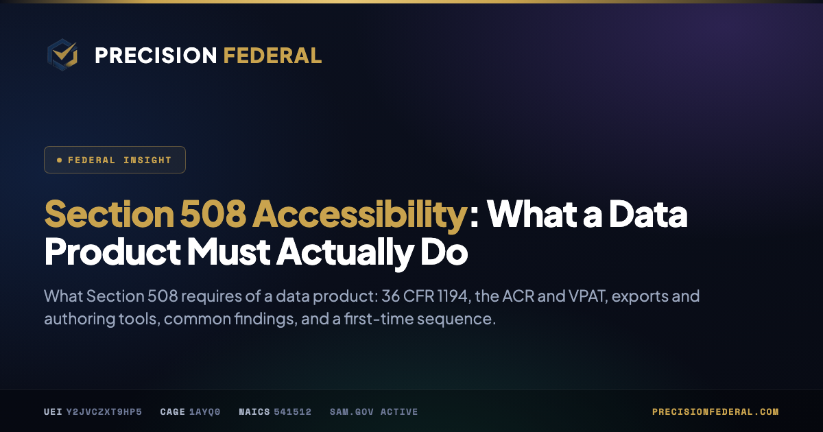 Section 508 Accessibility: What a Data Product Must Actually Do