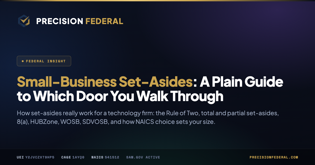 Small-Business Set-Asides: A Plain Guide to Which Door You Walk Through