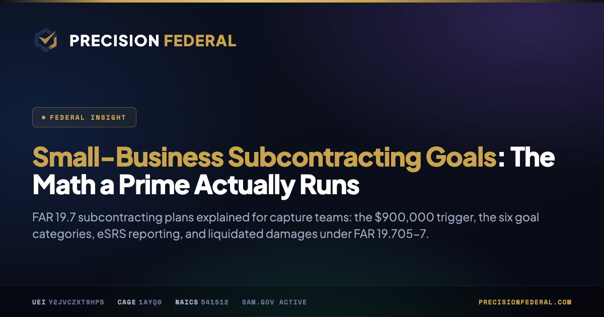 Small-Business Subcontracting Goals: The Math a Prime Actually Runs