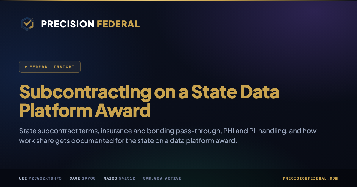 Subcontracting on a State Data Platform Award