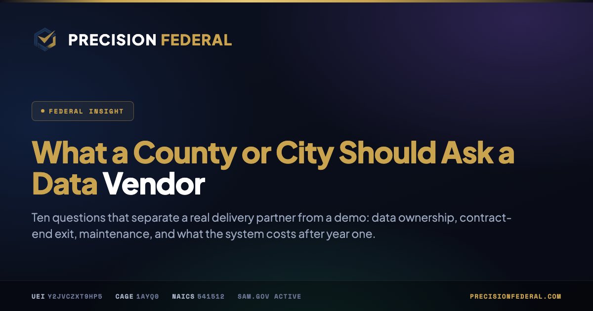 What a County or City Should Ask a Data Vendor