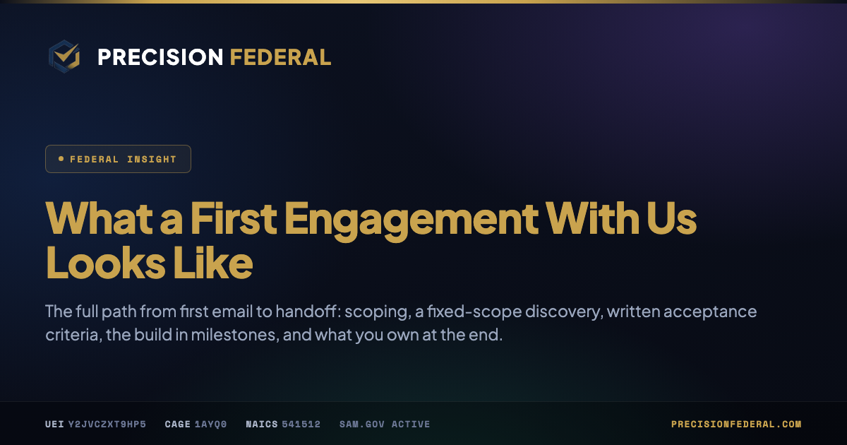 What a First Engagement With Us Looks Like