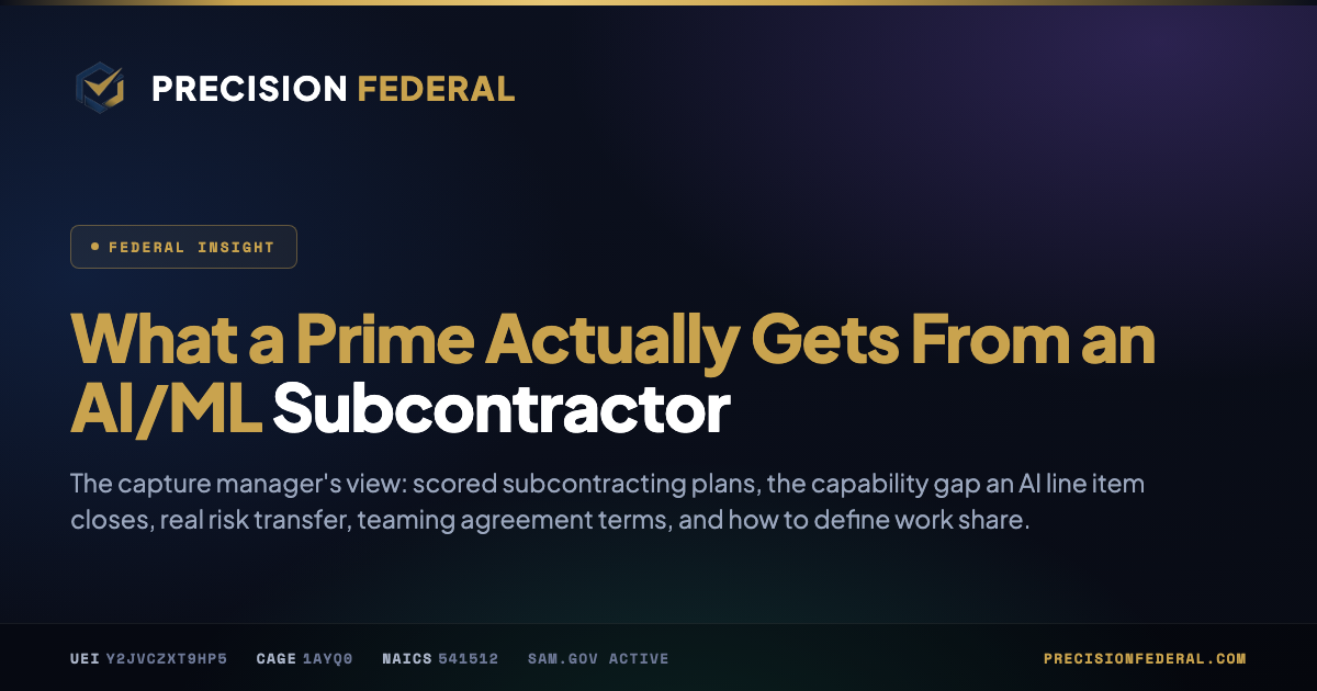 What a Prime Actually Gets From an AI/ML Subcontractor