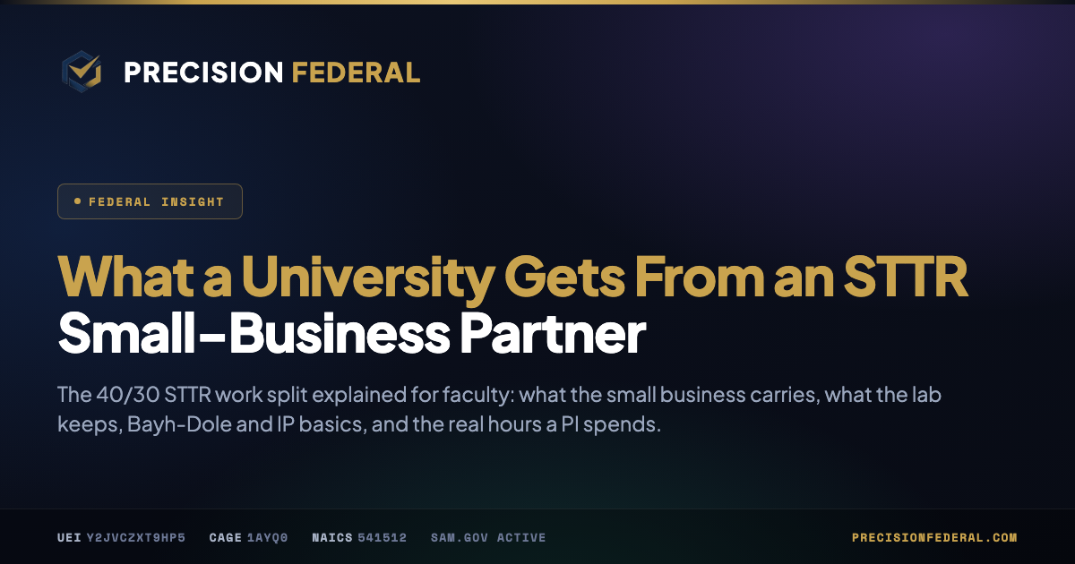 What a University Gets From an STTR Small-Business Partner