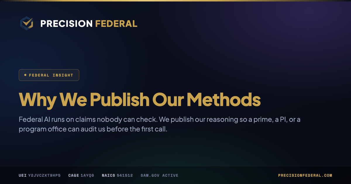 Why We Publish Our Methods