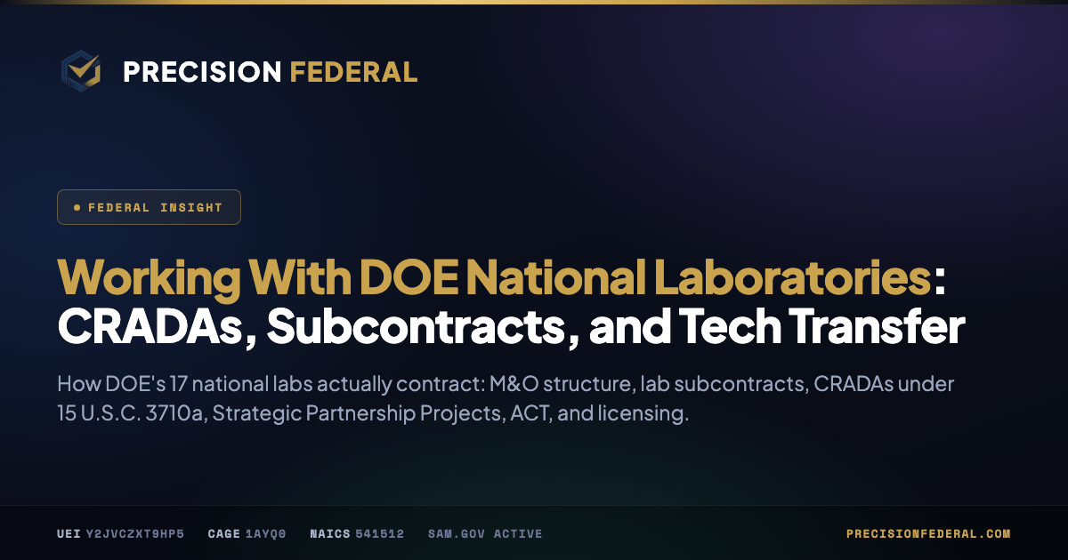 Working With DOE National Laboratories: CRADAs, Subcontracts, and Tech Transfer